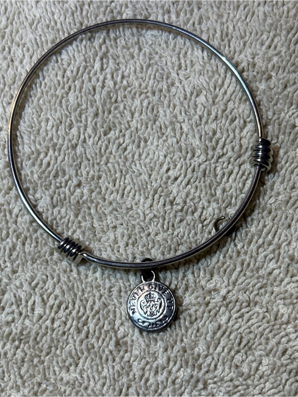 Alex + Ani Silver Lion Charm Bangle Bracelet missing logo tags